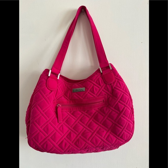 NEW without tags Emily Vera Bradley satchel.  Fuchsia pink.  Barbie pink - Picture 1 of 7
